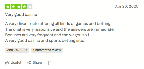 Avis Trustpilot Yonibet - retrait rapide